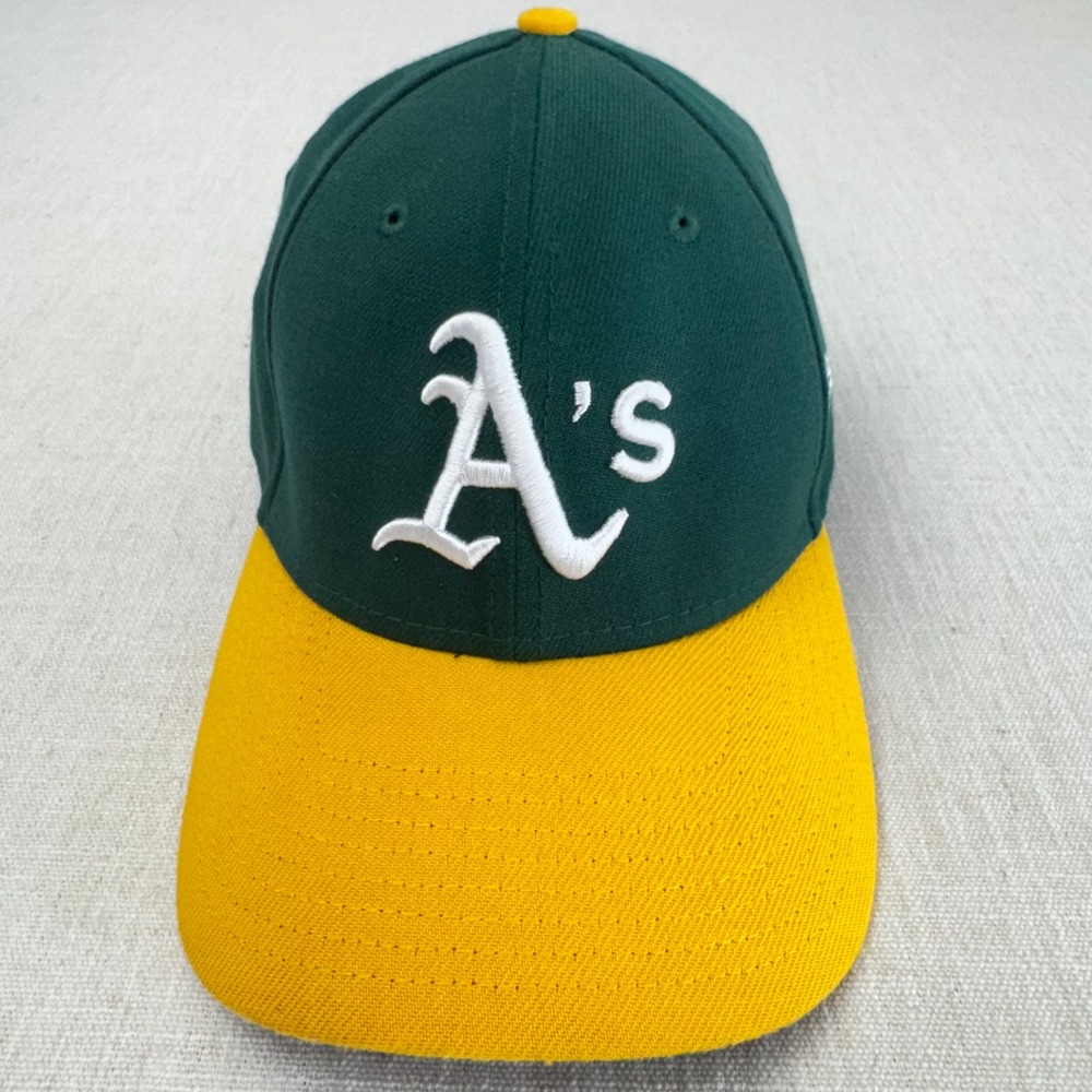 New Era 39THIRTY‎ Oakland Athletics MLB Hat Mens Medium Large Green Yellow Cap